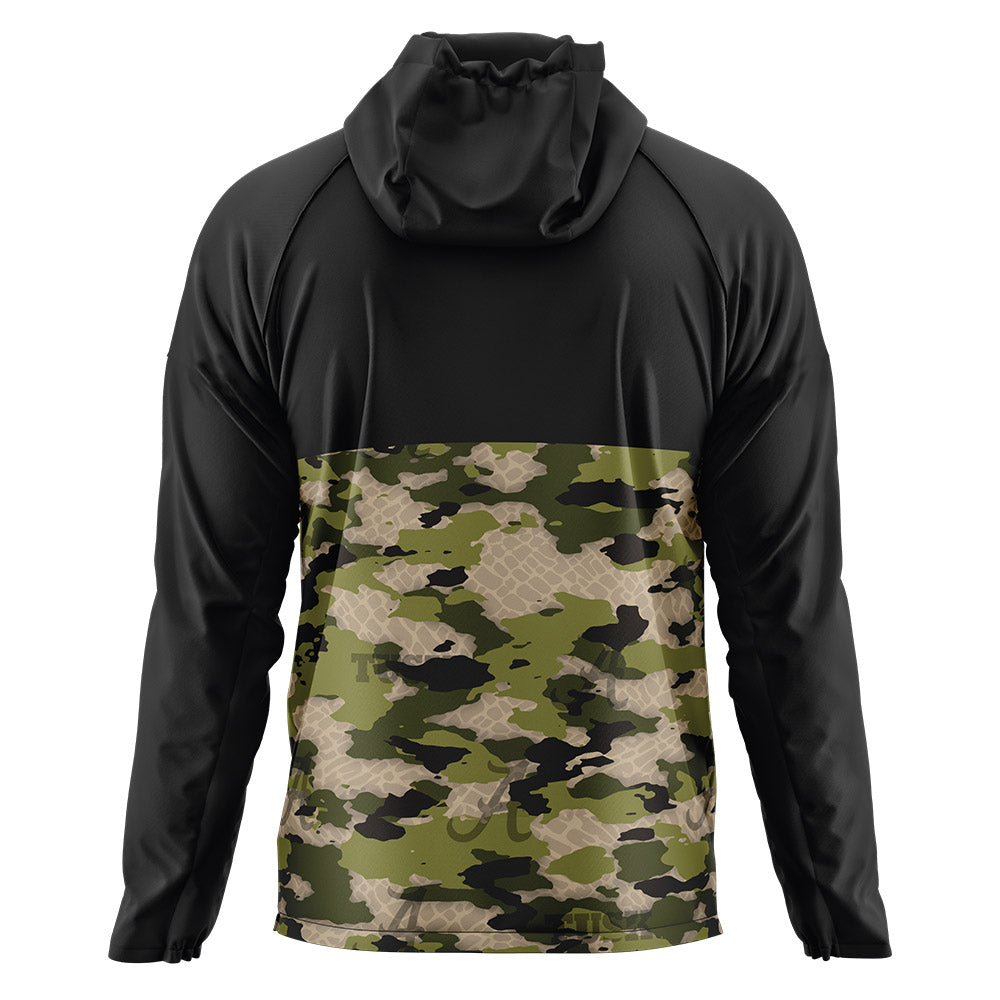 Hide The Tide - Tusk™ Camo Quarter Zip Black Hoodie